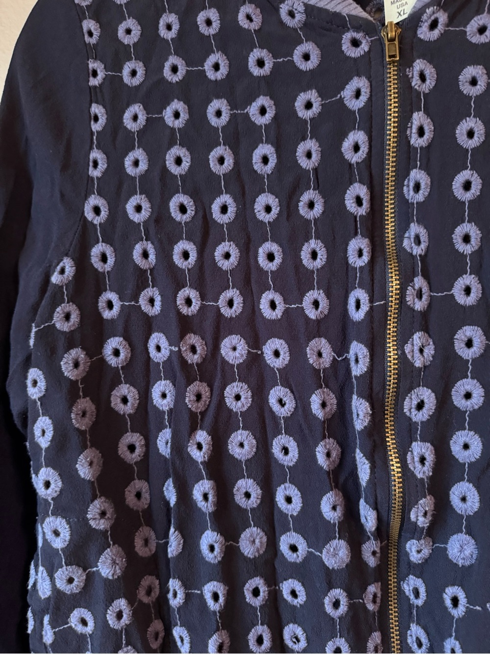 AMADI Navy and Periwinkle Bomber Jacket - Picture 2 of 9